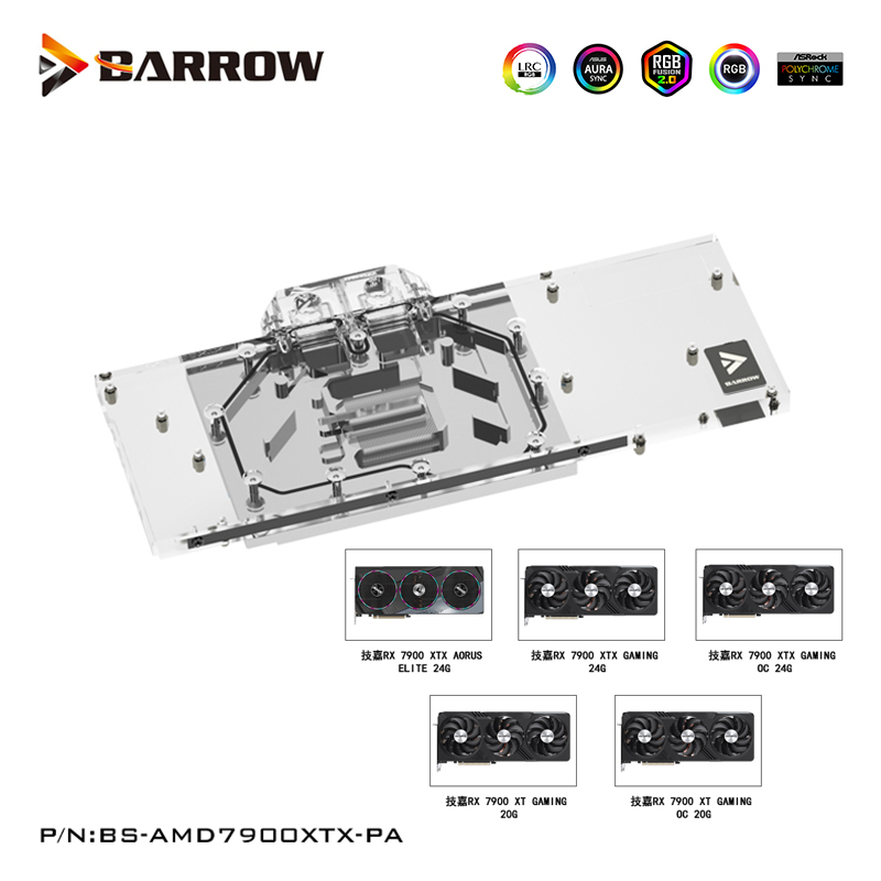 Rx 7900 Xt 20Gb - Barrow GPU bloc d'eau pour Gigabyte