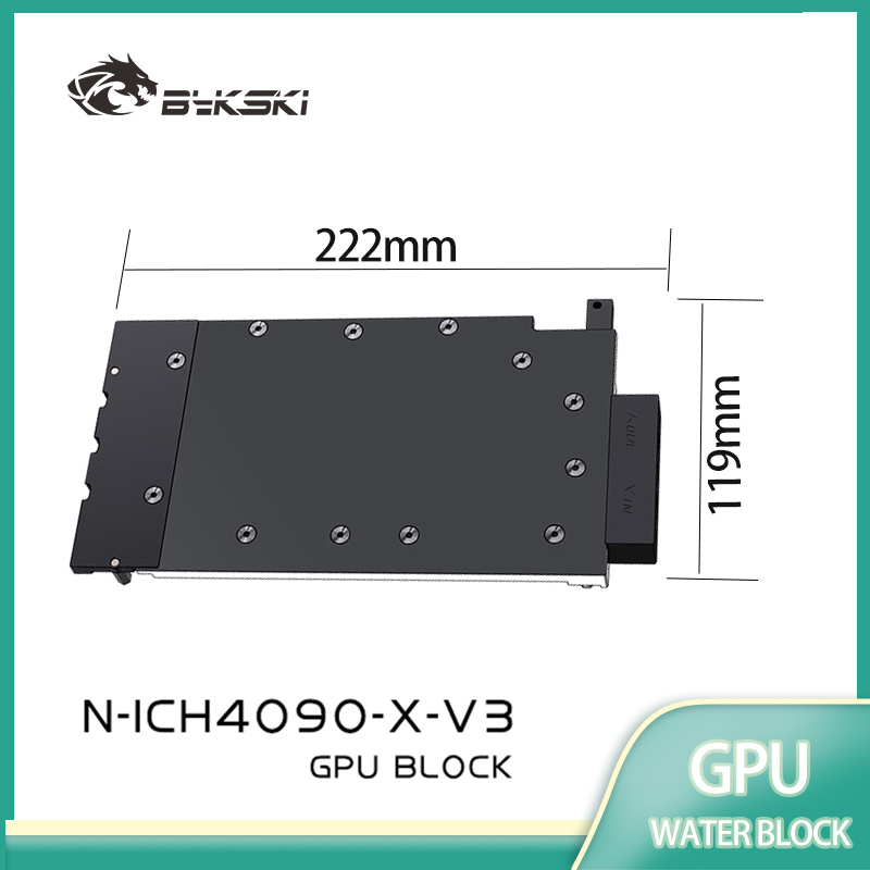 Rtx 4090 Water Block Full Cover - Bloc d'eau pour GPU Bykski, utilisé