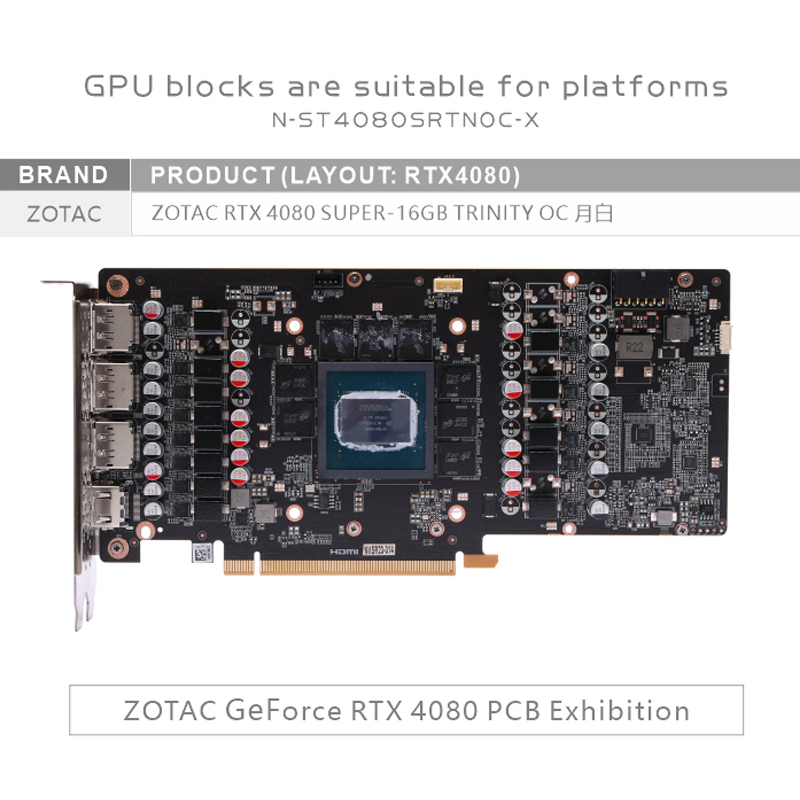 Bloc GPU Bykski N-ST4080SRTNOC - Rtx 4080 Water Cooling Block avis et prix